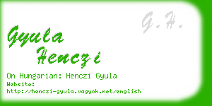 gyula henczi business card